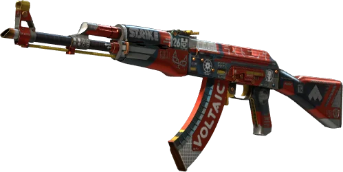 Скин винтовки AK-47 Bloodsport CS2 с красно-белыми гоночными панелями
